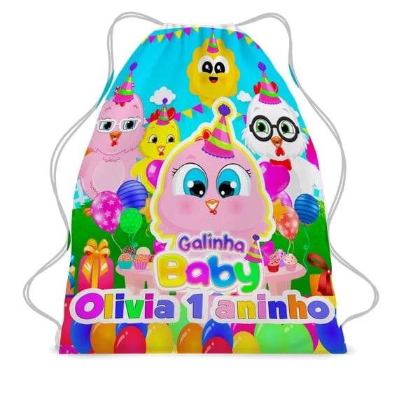 40 Bolsinha Sacochila Mochilinha Galnha Baby-aniversário