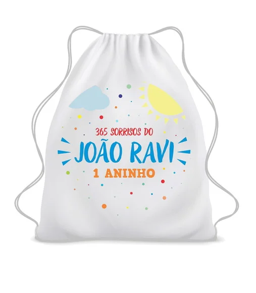 40 Mochila Saco 365 Sorrisos Personalizada