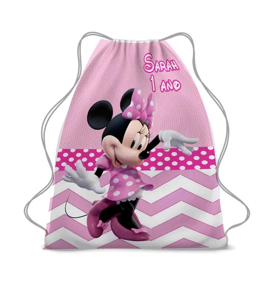 40 Mochila Saco Lembrancinha Mickey e Minnie