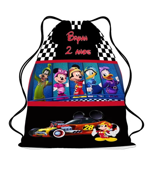 40 Mochila Saco Lembrancinha Mickey Sobre Rodas
