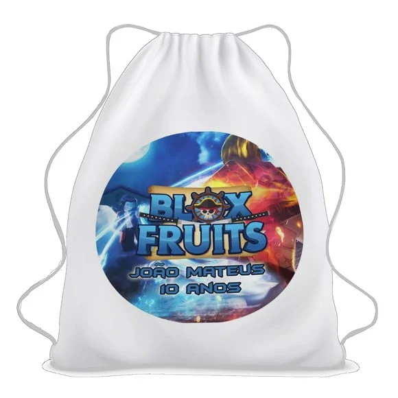 40 Mochila Saco Personalizada Blox Fruits- Aniversário