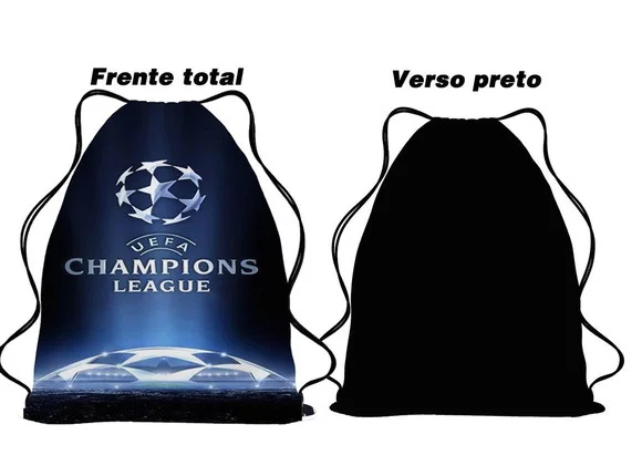 40 Mochila Sacochila Liga dos Campeões 25x35