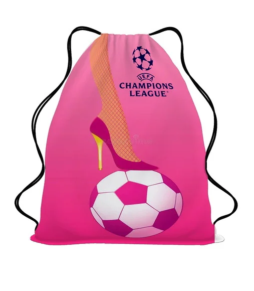 40 Mochila Sacochila Liga dos Campeões Menina Rosa