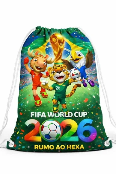 40 Sacochila Mochilinha Copa do Mundo 2026 Tam/30x40