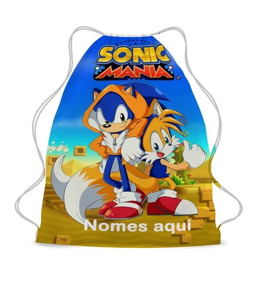 45 Sacochila Sacolinha Lembrancinha Sonic e Tails