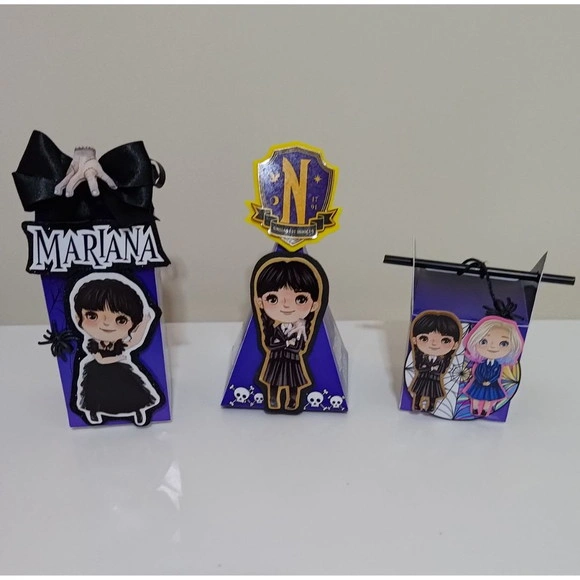 Kit 15 Caixinhas Personalizadas 3d Wandinha