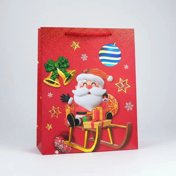 5 Sacolinha para Presente de Natal Tamanho 24x18