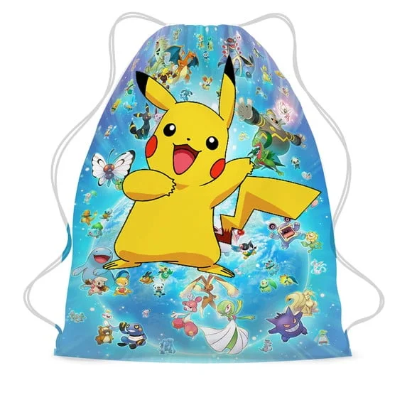 50 Bolsinha Sacochila Mochila Pokemon