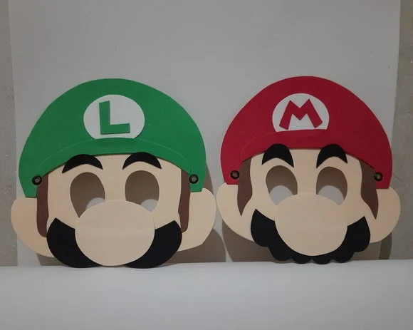 40 Máscaras Super Mario Bross e Luigi