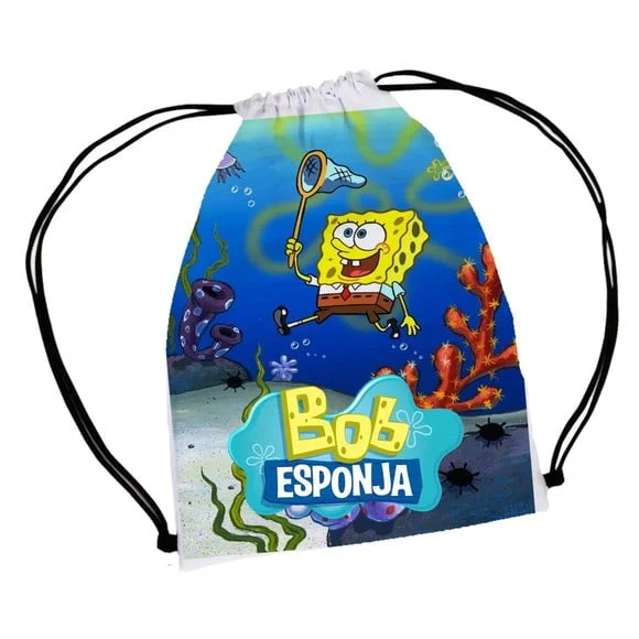 50 Mochila Saco Personalizada Bob Esponja - Anivesário