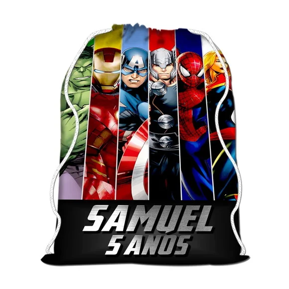 50 Mochila Saco Sacochila Lembrancinha Vingadores