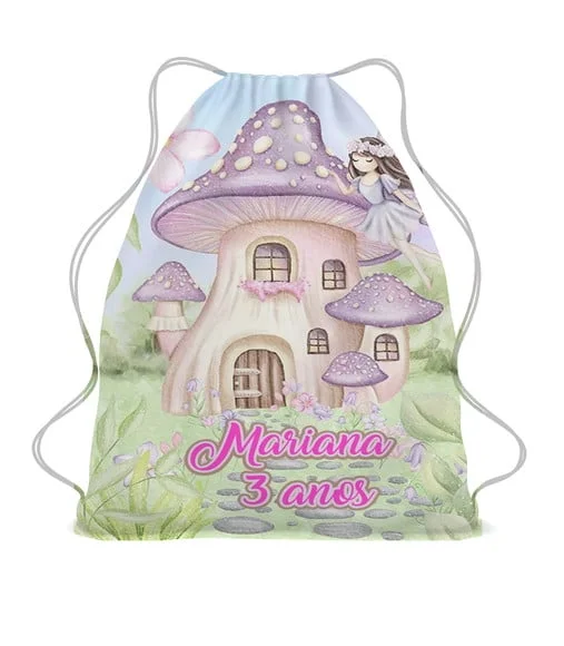 50 Mochila Sacochila Mochilinha Congumelo Personalizada