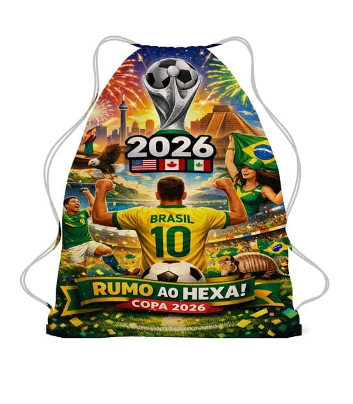 50 Mochila Sacochila Mochilinha Copa do Mundo 2026