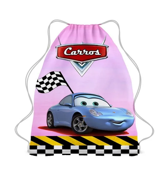 50 Mochila Sacochila Personalizada Carros Disney -sally