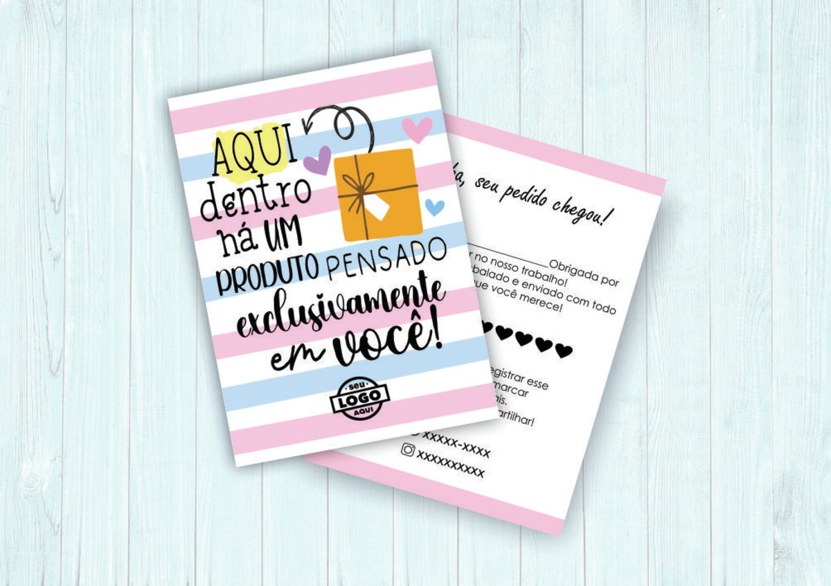 50 un Cartão de Agradecimento 9x15