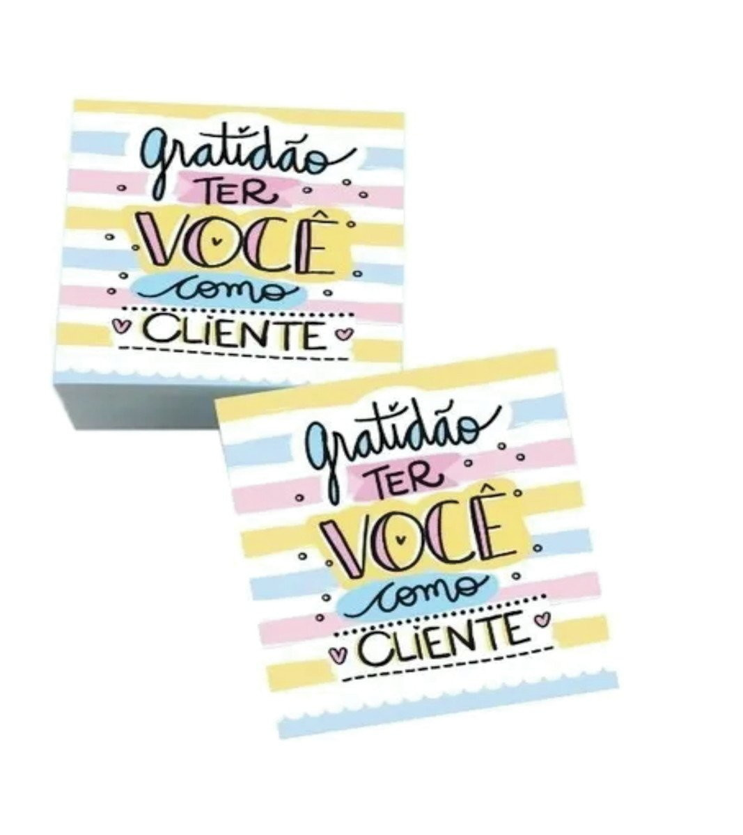 50 un. Cartão Agradecimento Personalizado 9x10cm