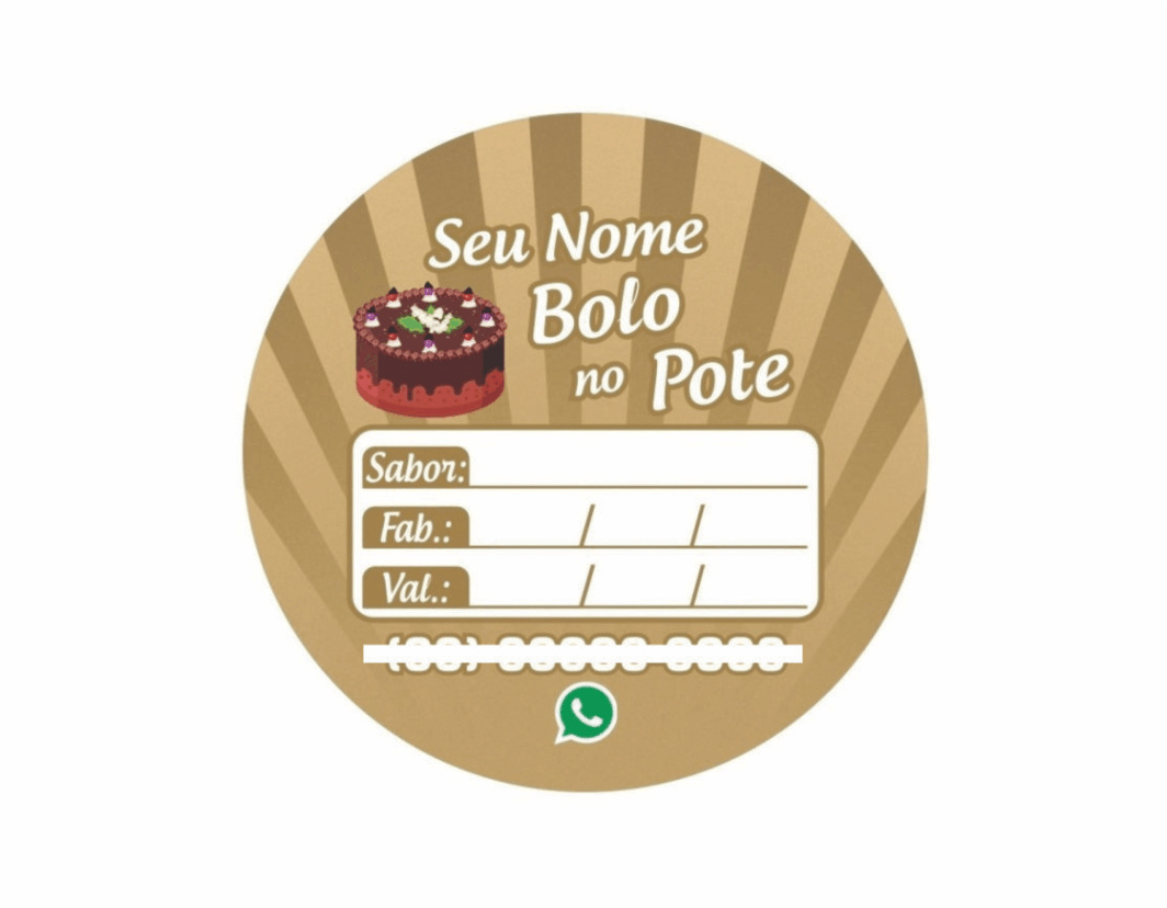 50 un. Rótulo Adesivo Personalizado Etiqueta 4x4cm