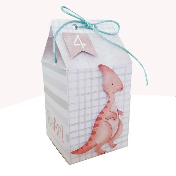 60 Caixa Milk Aniversário Dinossauro Personalizada