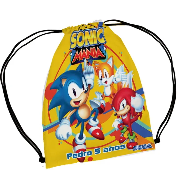 60 Sacochila Sacolinha Lembrancinha Sonic Mania