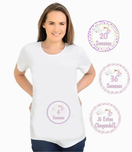 Kit de Adesivos Acompanhamento Semanal da Gravidez