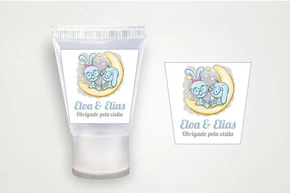 Adesivo Personalizado Álcool Gel Maternidade Gêmeos