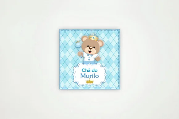 Adesivo Personalizado Caixinha Acrílica Ursinho