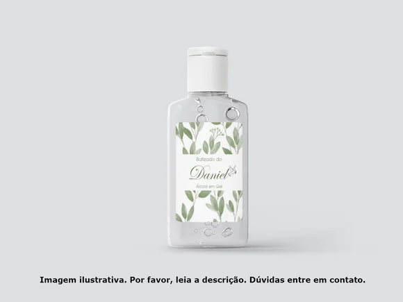 Adesivo Personalizado Frasco Batizado Folhagem