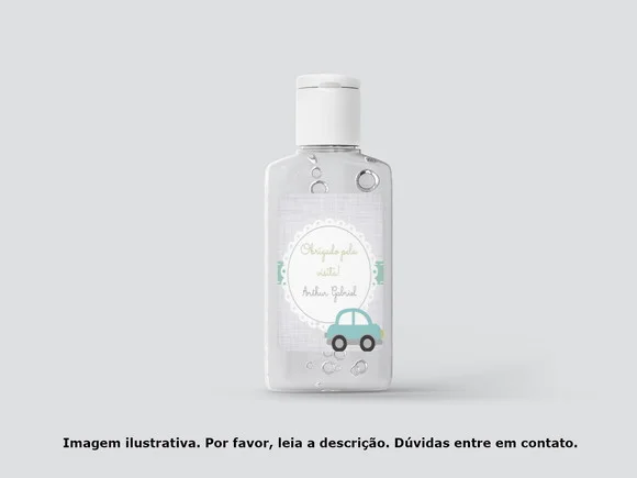 Adesivo Personalizado Frasco Álcool Gel Carrinho