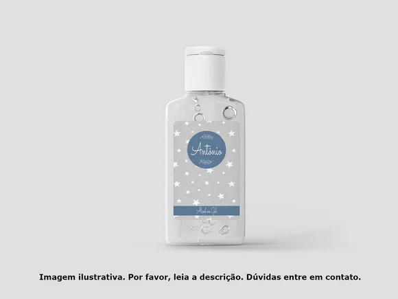 Adesivo Personalizado Frasco Álcool Estrelinhas