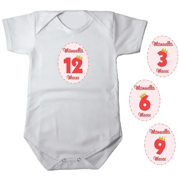Kit de Adesivo Mes a Mes do Bebê Princesa