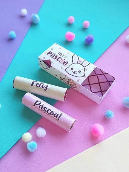 Adesivo para Chocolate Batom Pascoa