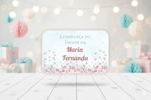 Adesivo Personalizado Marmita Jardim Encantado Aniversário