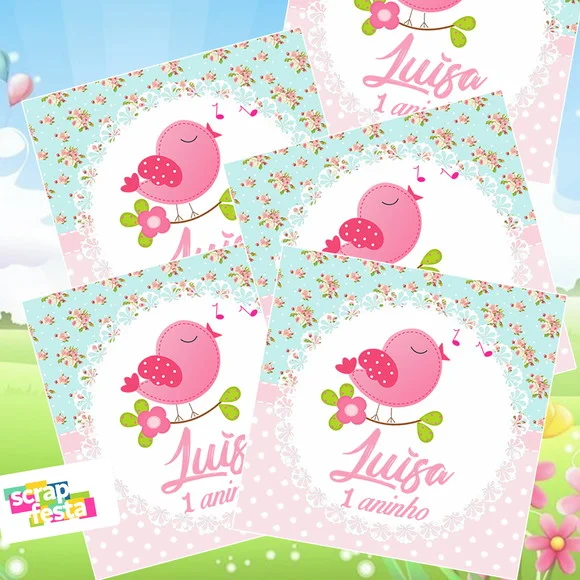 Adesivo Personalizado Quadrado 5x5 Jardim Encantado