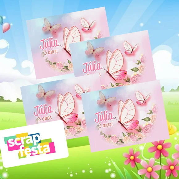 Adesivo Personalizado Retangular 6x8 Jardim Encantado
