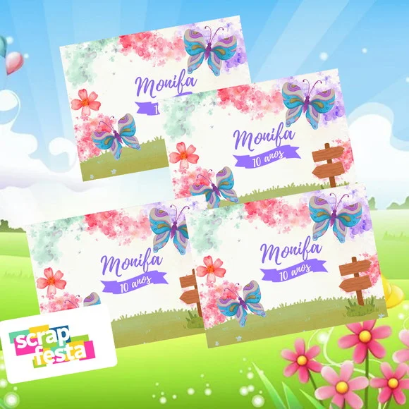 Adesivo Personalizado Retangular 6x8 Jardim Encantado
