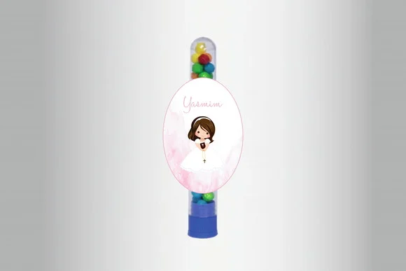 Adesivo Personalizado Tubete Batizado Menina