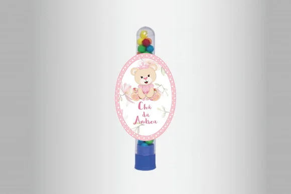 Adesivo Personalizado Tubete Ursinha Princesa