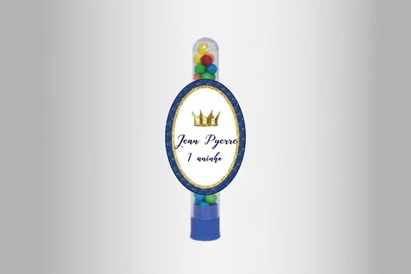 Adesivo Personalizado Tubete Realeza Azul