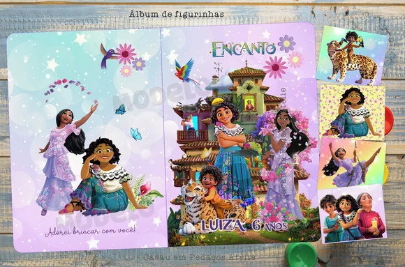 Álbum de Figurinhas com Desenhos para Colorir Encanto