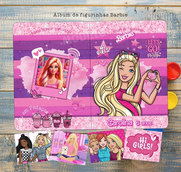 Álbum de Figurinhas e Desenhos Barbie Stickers