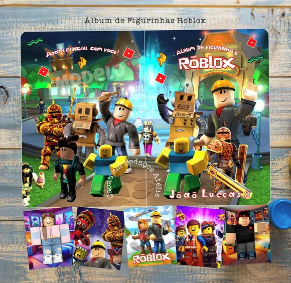 Álbum de Figurinhas Roblox com Desenhos de Colorir Adesivos