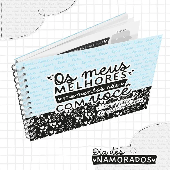 Mini Álbum Namorados Personalizado A5 - Capa Azul