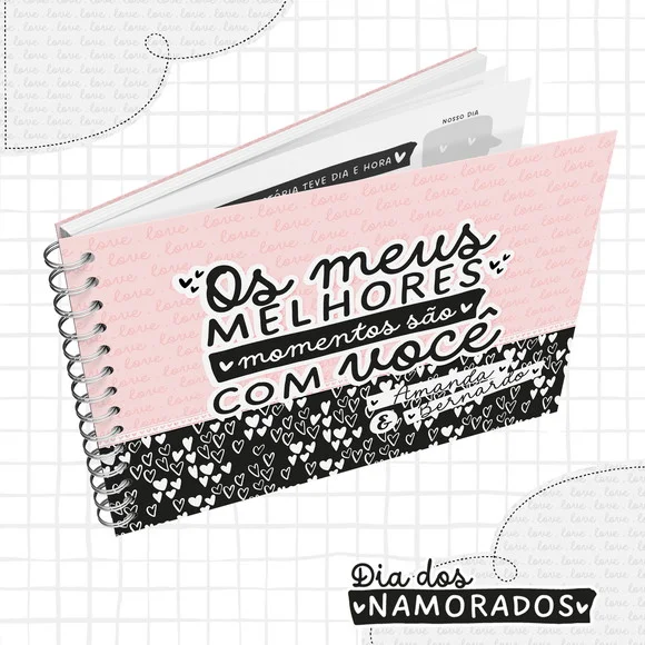 Mini Álbum Namorados Personalizado A5 - Capa Rosa