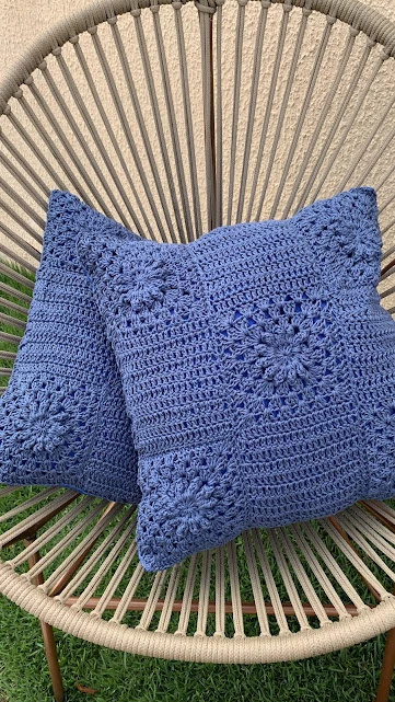 Almofada Crochê em Linha - 40 x 40cm Cor Única