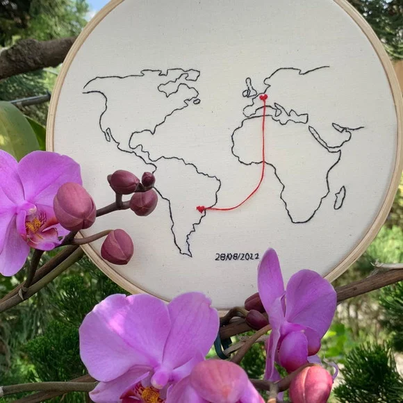 Amor Sem Limites - Mapa Mundi - Bordado Livre