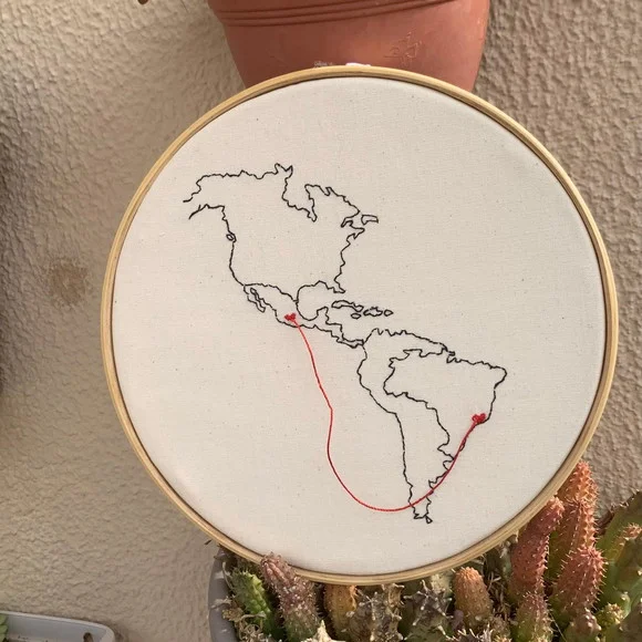 Amor sem Limites - Mexico e São Paulo - Bordado Livre