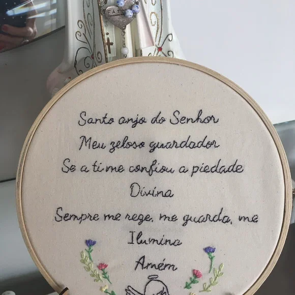 Oração Anjo da Guarda - Bordado Livre (1 Unid)
