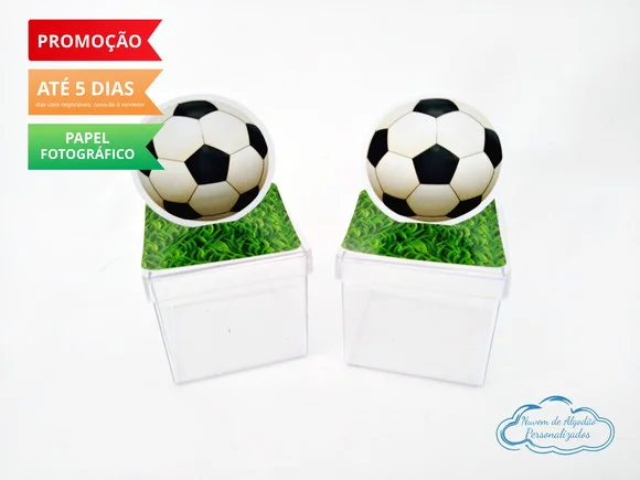 Aplique 3d de caixinha futebol