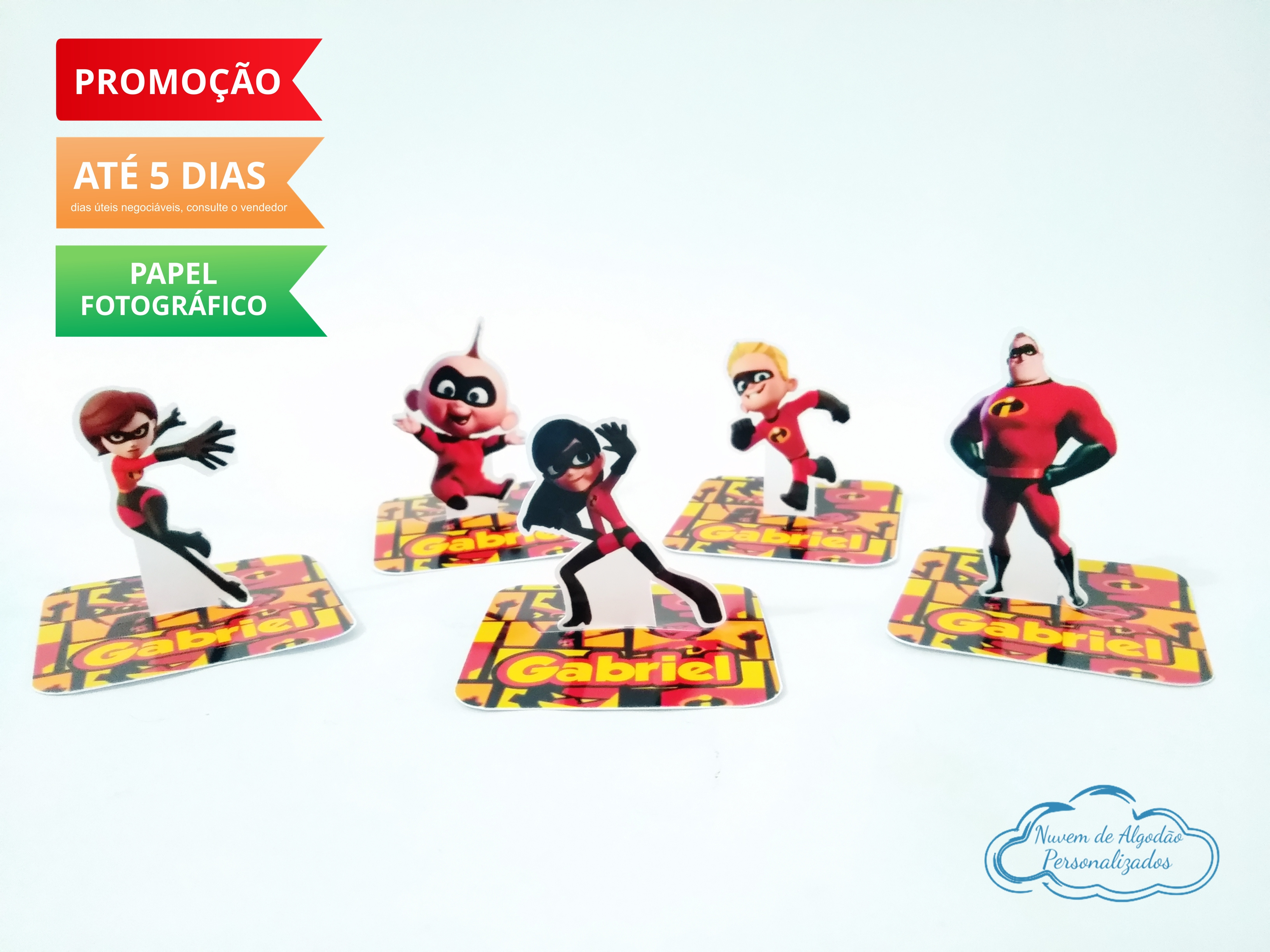Aplique 3d de caixinha os incríveis
