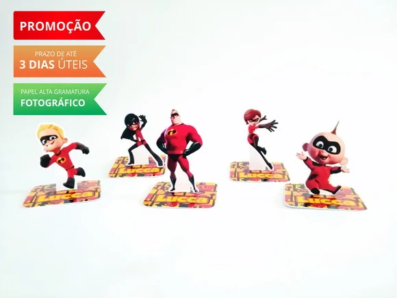 Aplique 3D de caixinha Os Incríveis